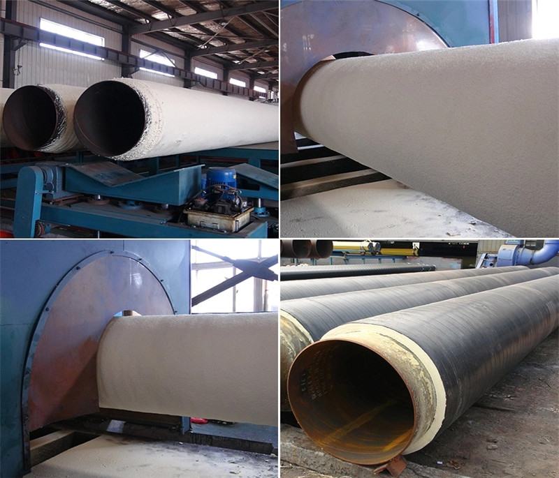 Polyurethane coating foam filled insulation steel pipe with yellow black jacket Polyurethane coating foam filled insulation steel pipe with yellow black jacket